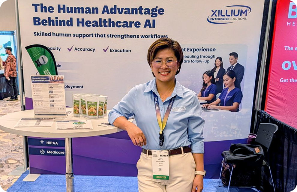 MGMA Operations 2026 representative at Xillium booth