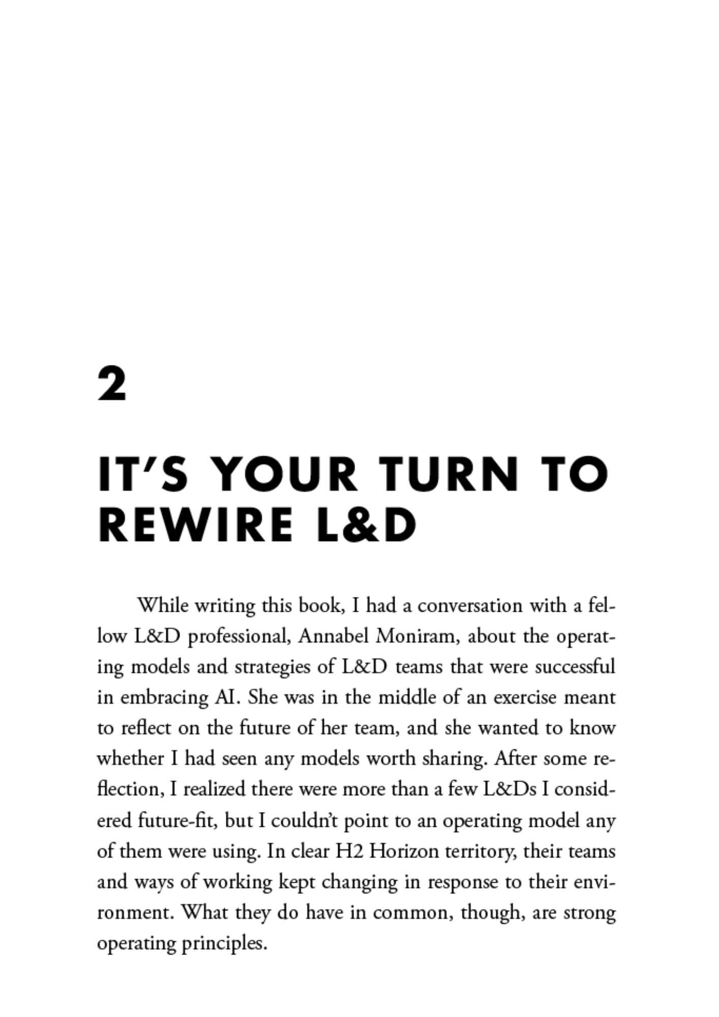Opening page of Chapter 2, It's Your Turn to Rewire L&D