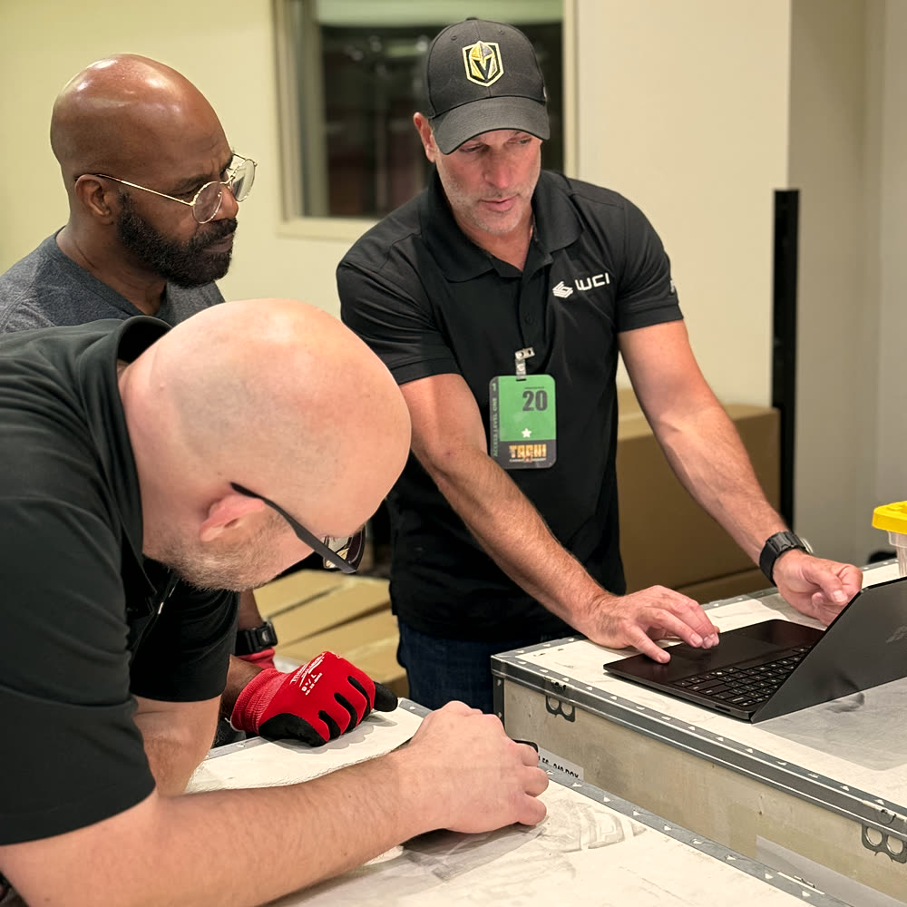 LUCI team configuring the system on site