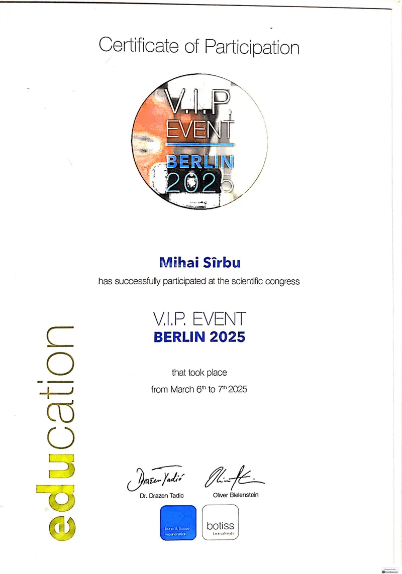 Diplomă / certificare Dr. Sîrbu Mihai