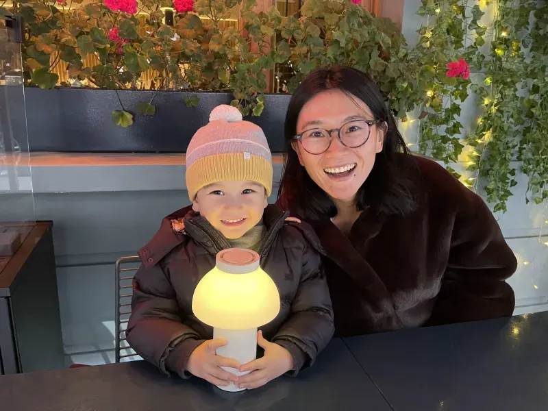 Mulu, V&Me founder, with her son