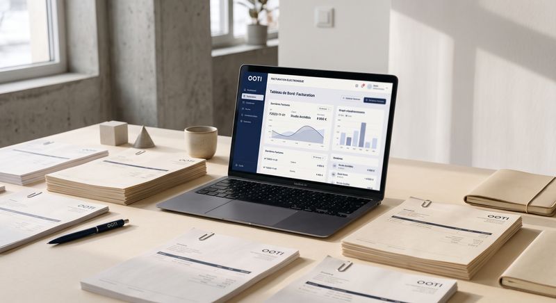 Une responsable financière répond à un collègue devant l'écran de facturation