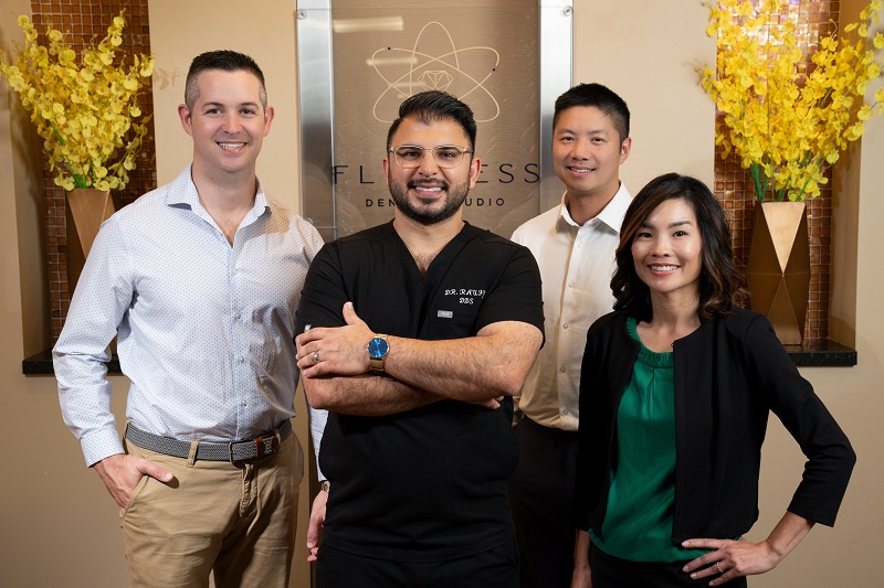 Dr. Raufy with members of the Flawless Dental Studio clinical team