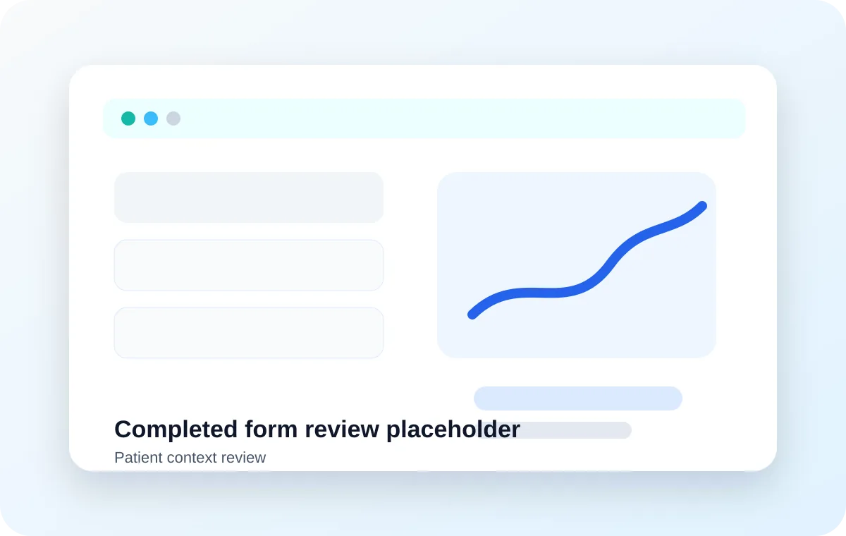 Completed form review placeholder in patient context.