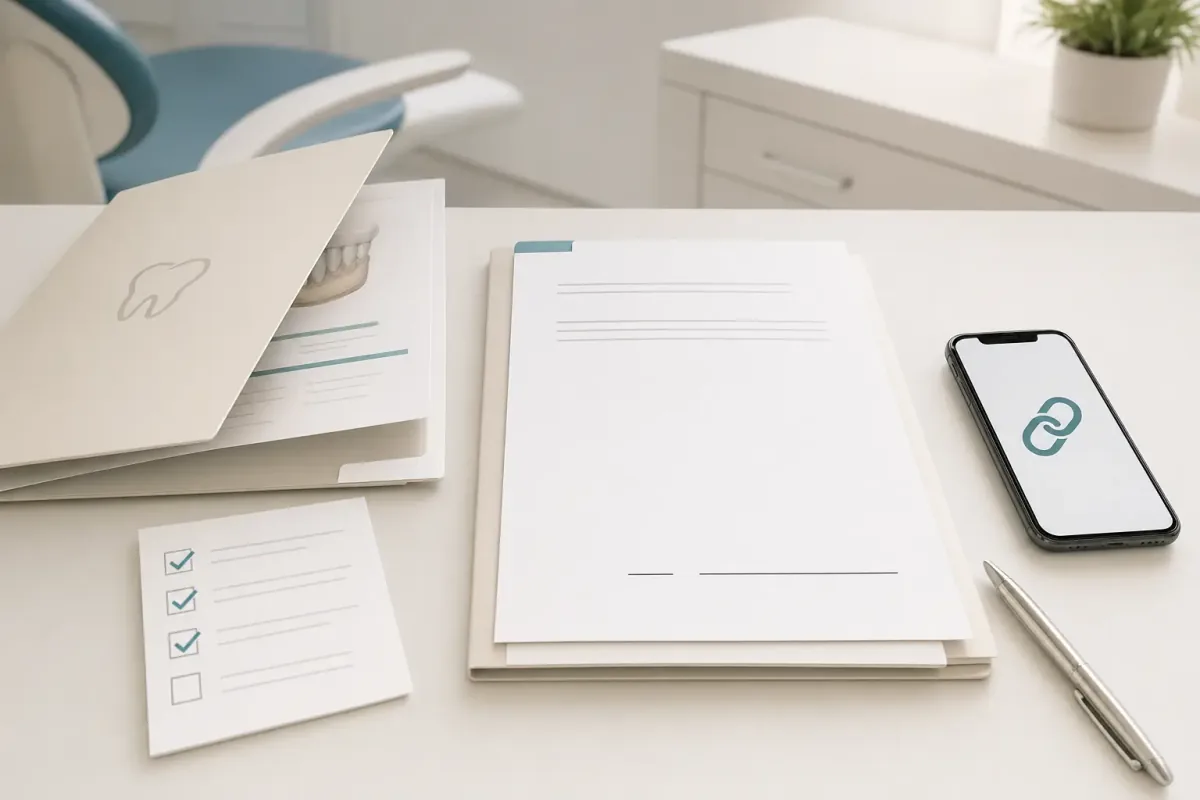 Consent signature workflow shown as a trackable dental treatment document.