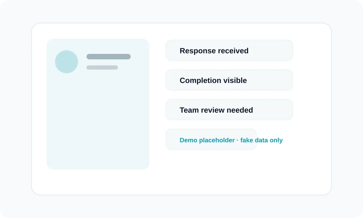 Patient satisfaction form responses in a demo workspace.