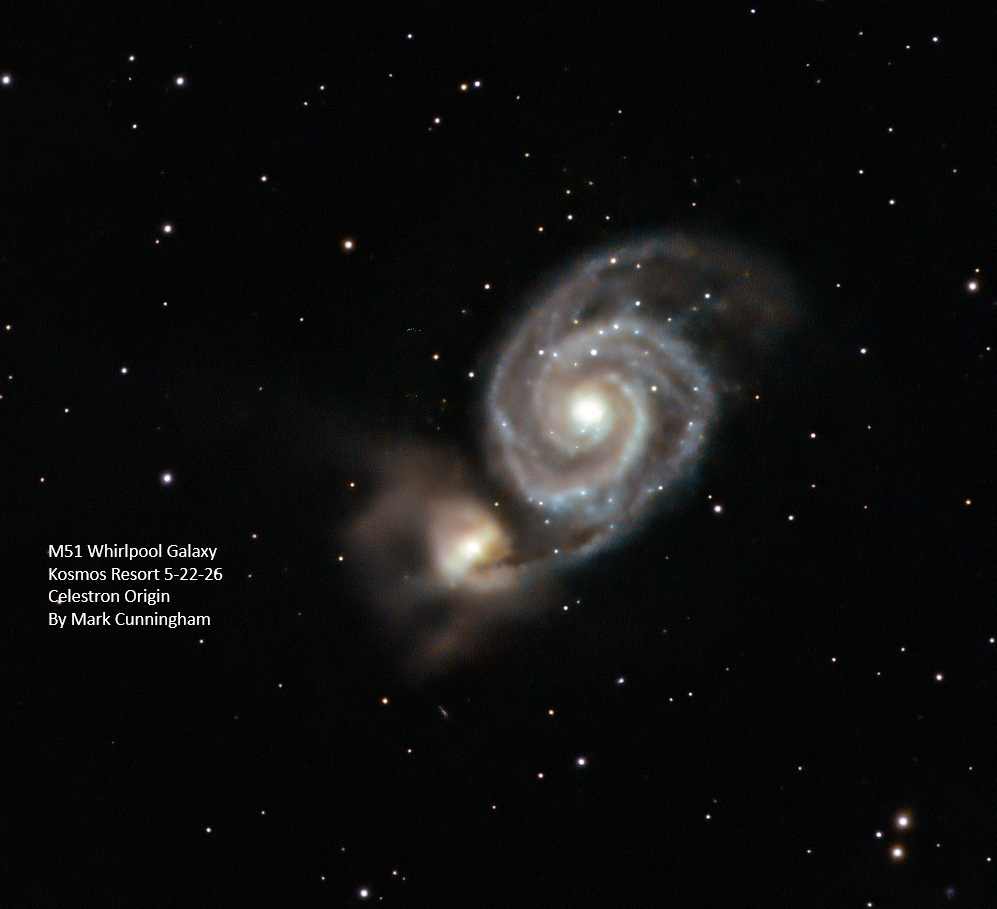 M51 Whirlpool Galaxy, shot at Kosmos by Mark Cunningham