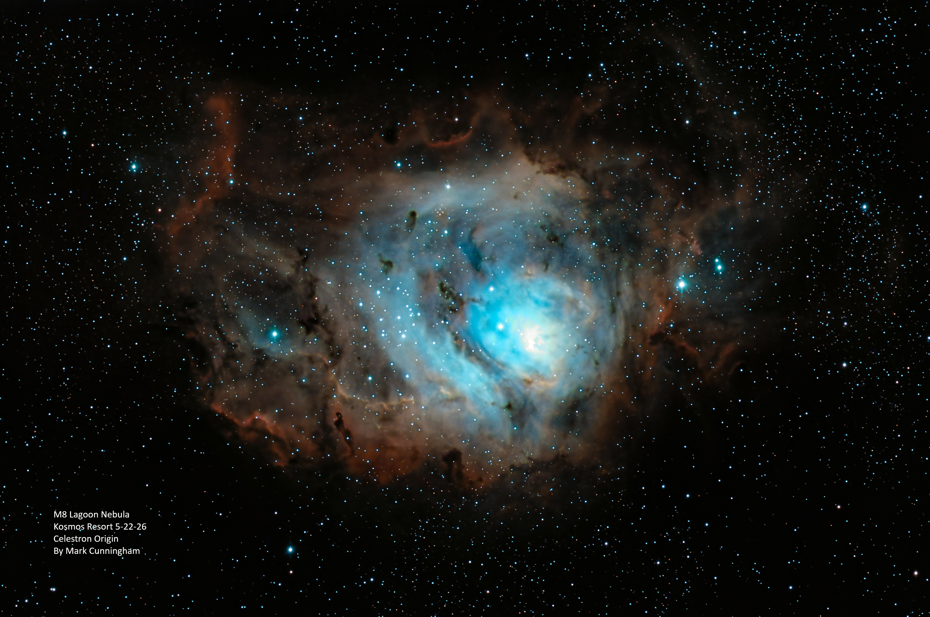 M8 Lagoon Nebula, shot at Kosmos by Mark Cunningham