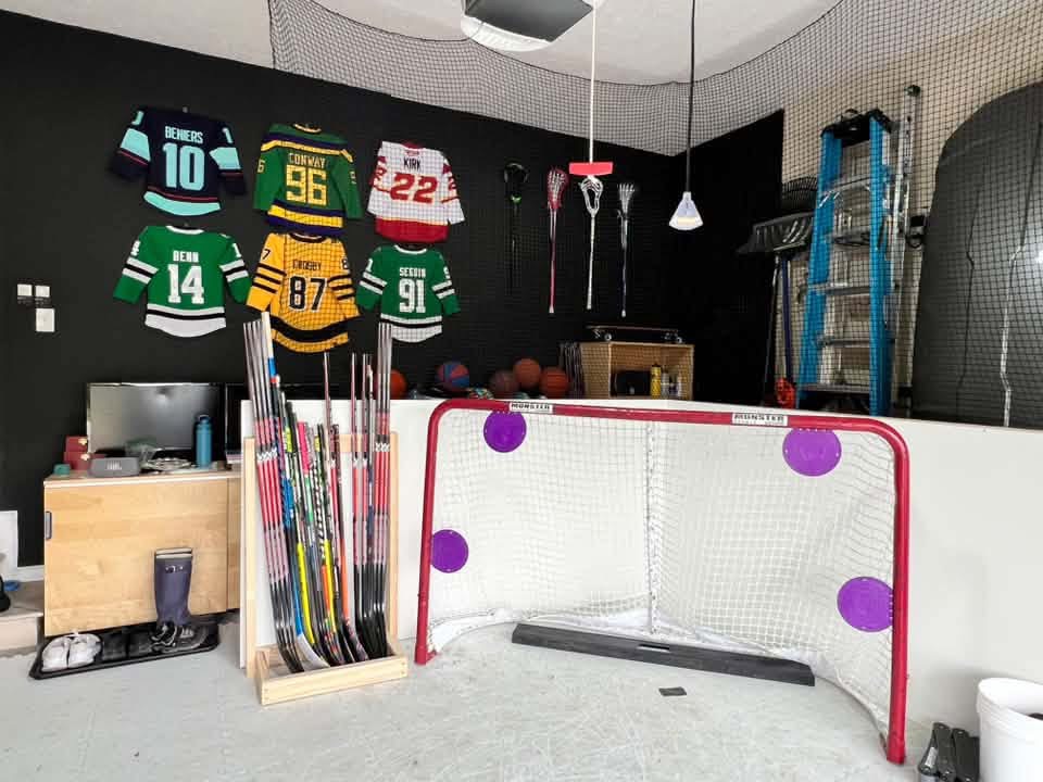 Modern home hockey room