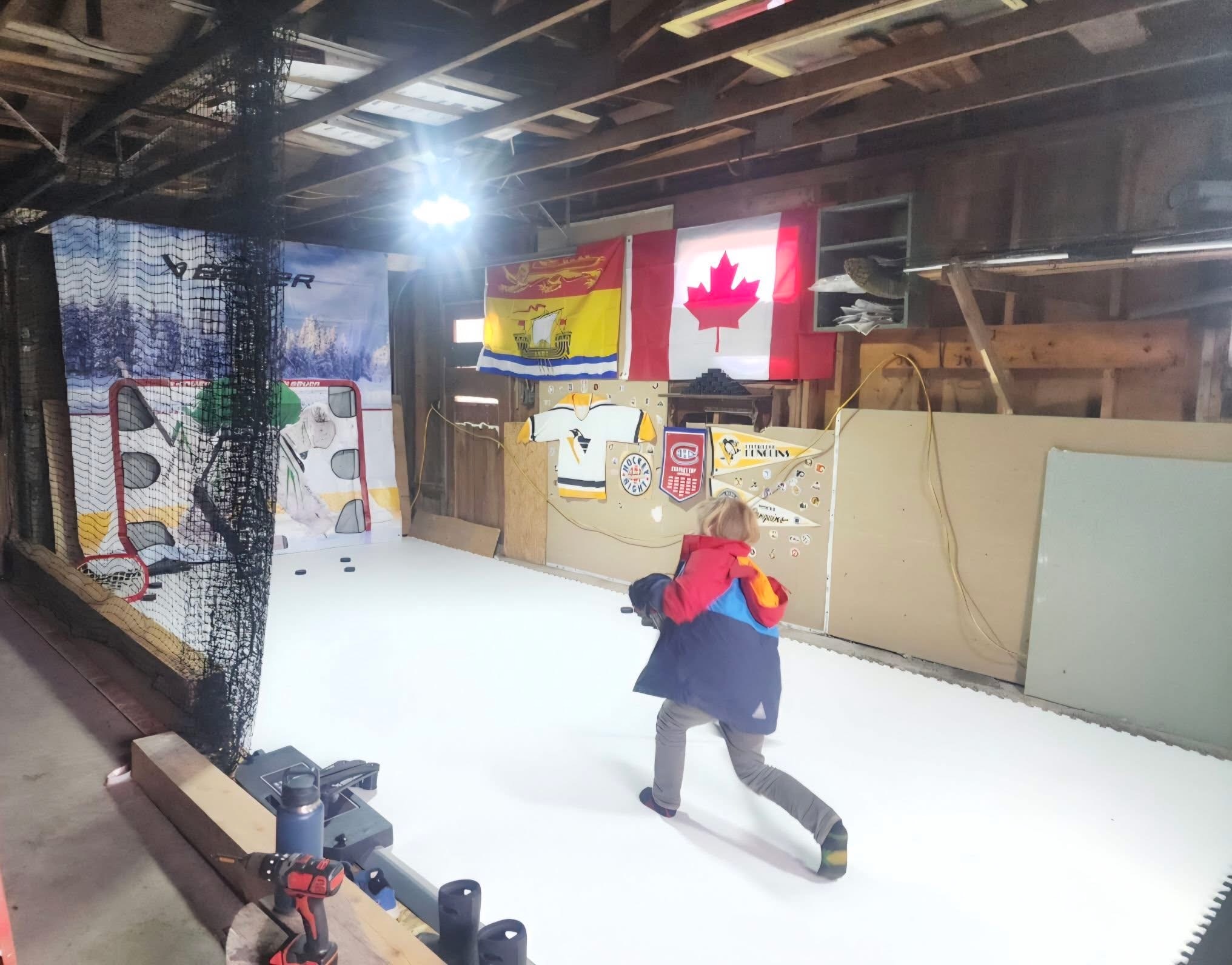 Home synthetic hockey training surface