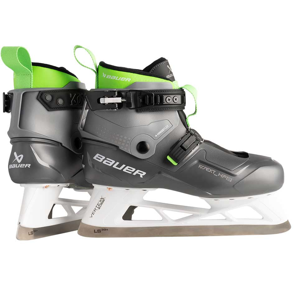 Genuine Bauer KONEKT HF2 goalie skates with hinged boot and VERTEXX EDGE holder