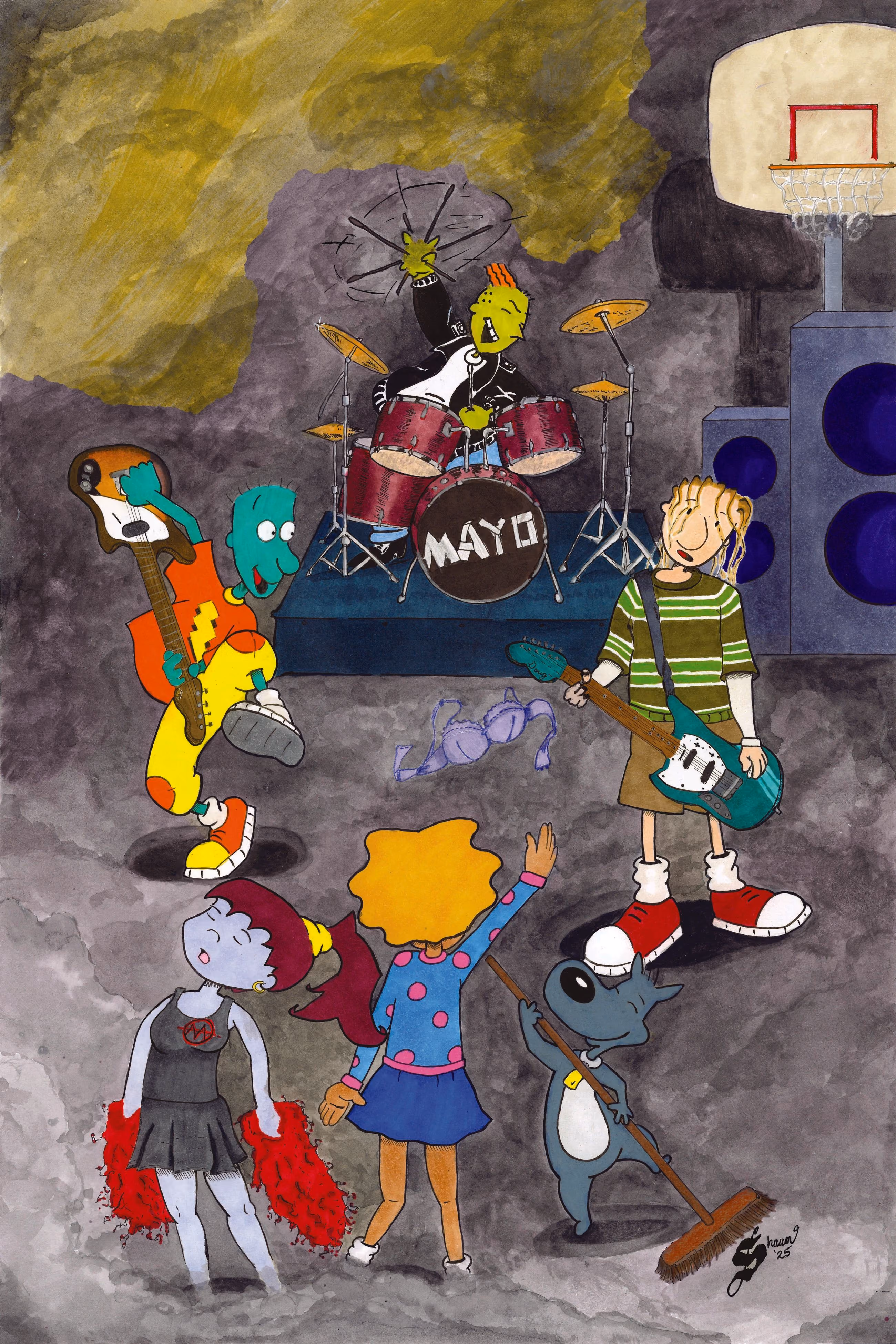 Dougvana original artwork by Shawn Michael David Warner — full color, Doug Funnie and friends reimagined as Nirvana