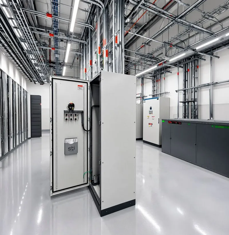 Painel STI Electric em sala elétrica