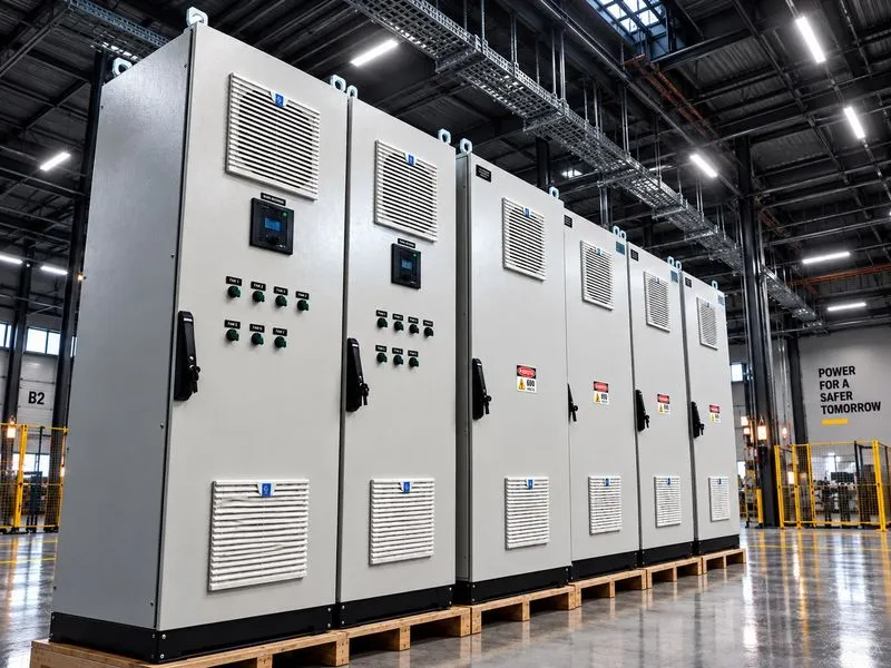 Painéis em fábrica prontos para expedição - STI Electric