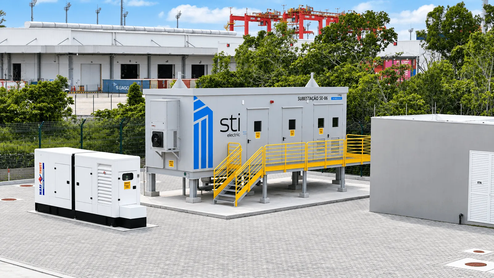 Eletrocentro Porto Itapoá - vista externa - STI Electric