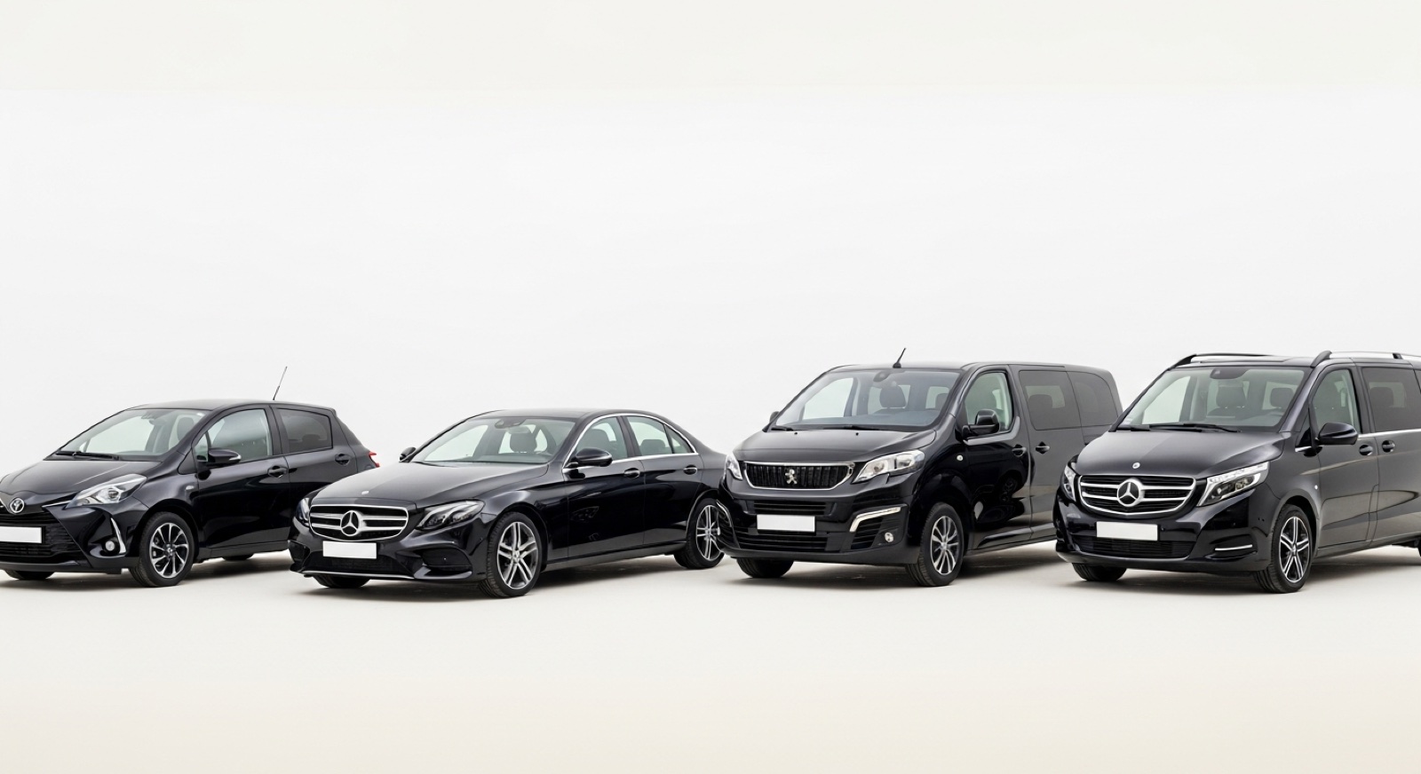 Flotte VTC Bordeaux — Toyota Yaris, Mercedes Classe E, Peugeot Traveller, Mercedes Classe V