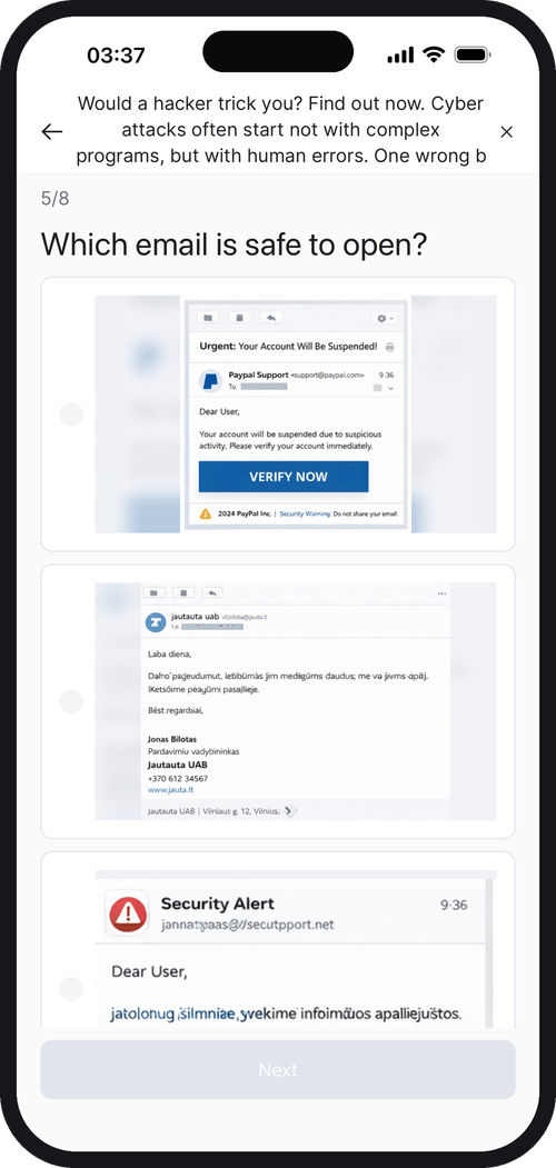 MELP app: employee training