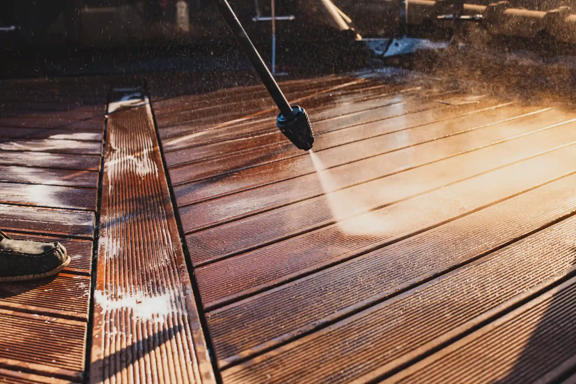 Deck and patio power washing
