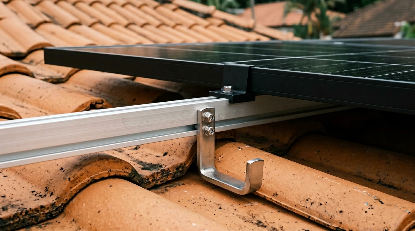 Sunollo roof mounting method on tiled roof