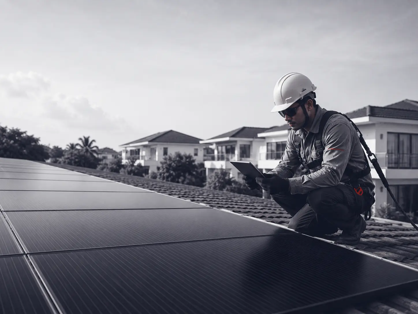 Sunollo certified installer on a residential roof job