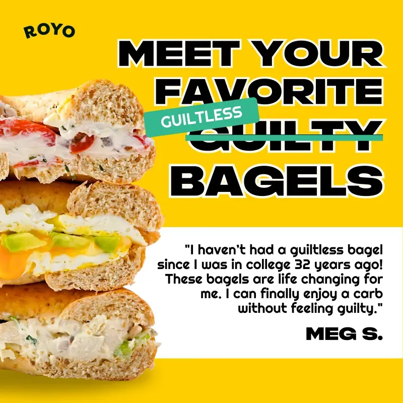 ROYO bagel static ad created by DDU Media
