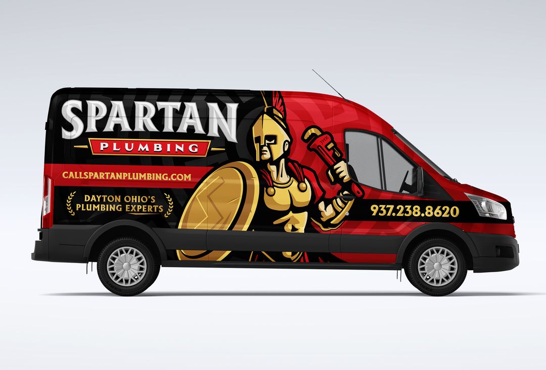 After: Spartan Plumbing vehicle wrap design