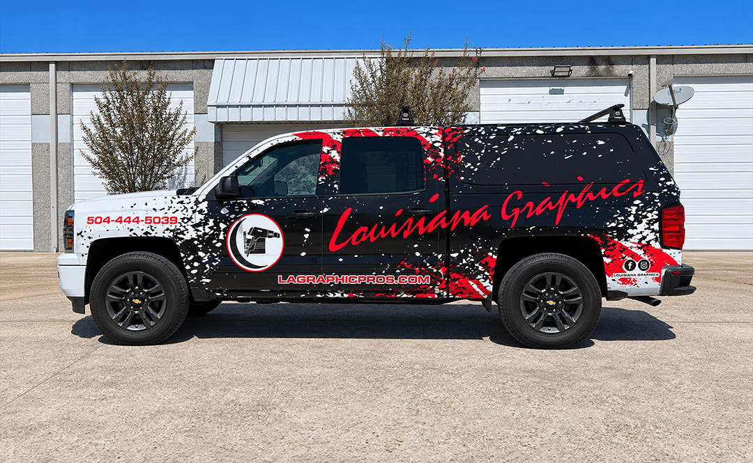 Before: Louisiana Graphics truck wrap