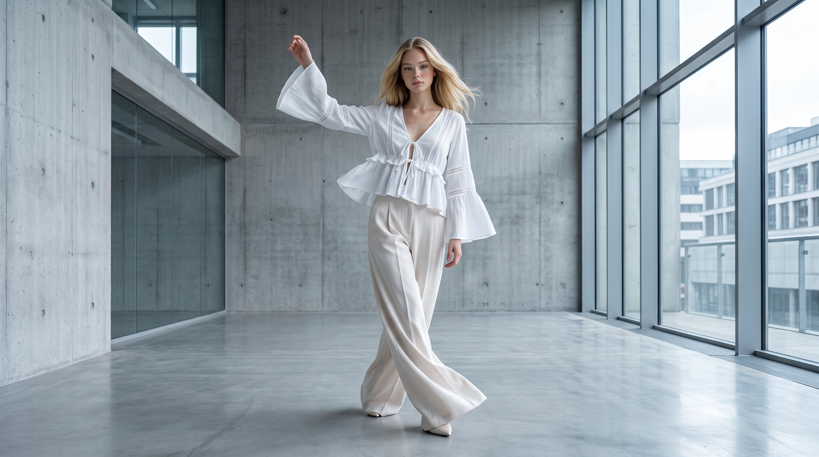 On-model fashion still generated by Botika, a source frame for AI fashion video