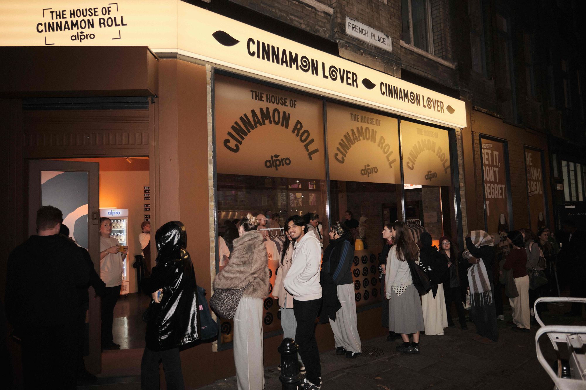 Queue outside a branded pop-up in London