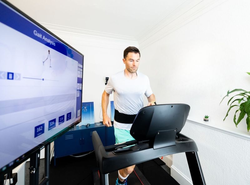 Runner undergoing Run3D gait analysis at the STEPS clinic