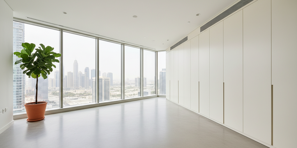 Bright modern living space delivered by a Dubai interior design and fit out company