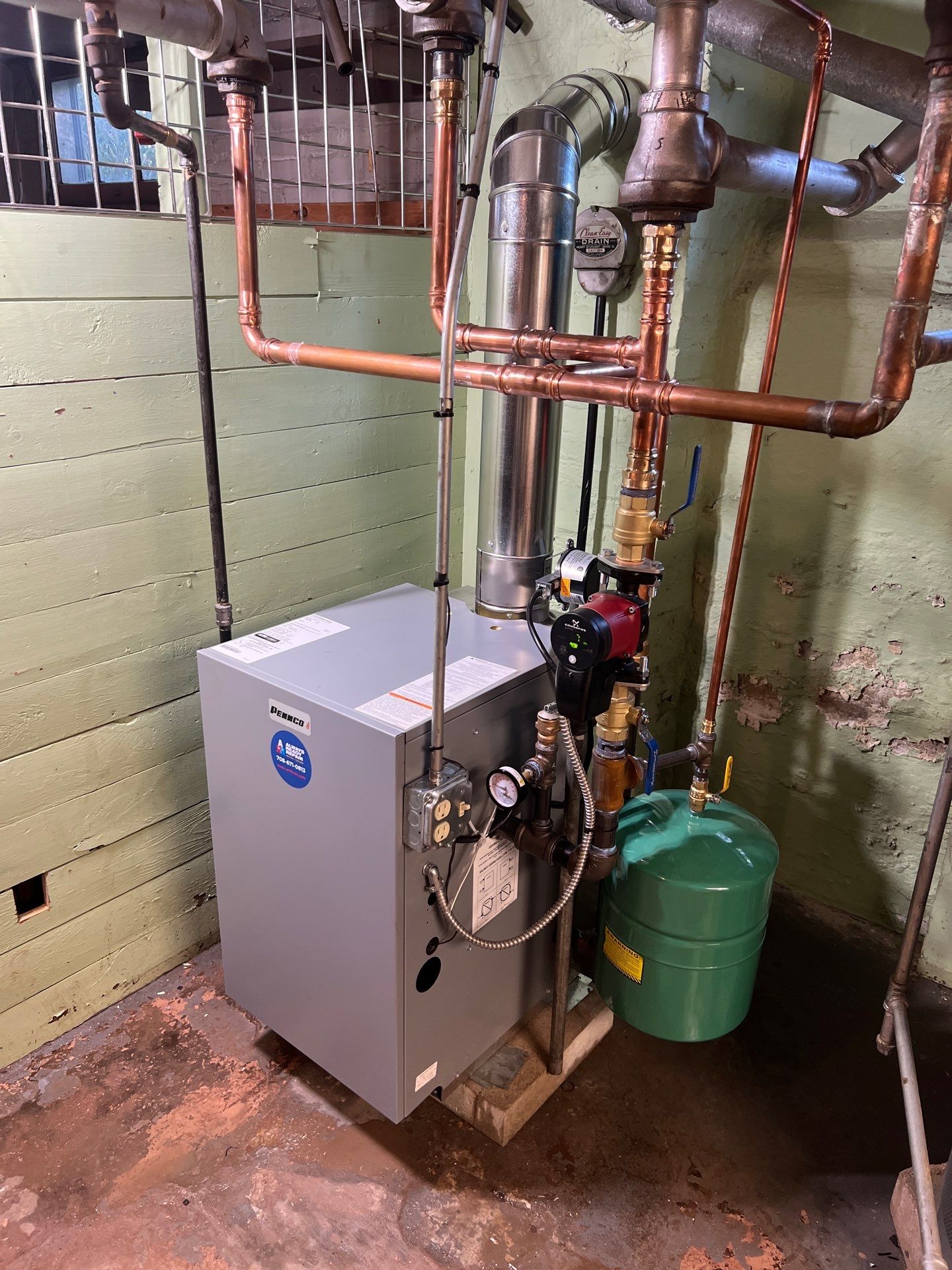 Pennco hot-water boiler with copper near-boiler piping installed by Always Ready Repair