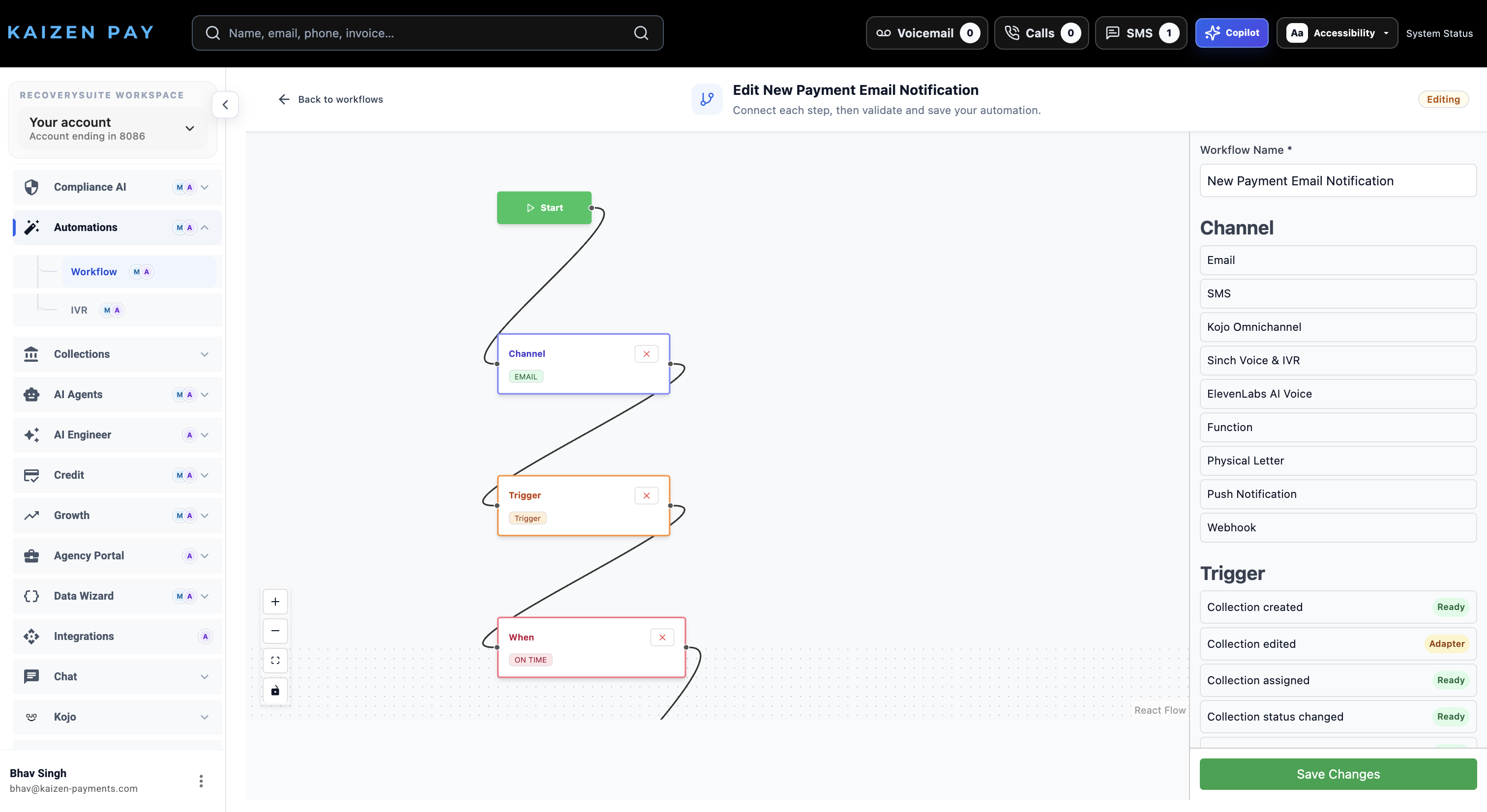 Original RecoverySuite workflow builder