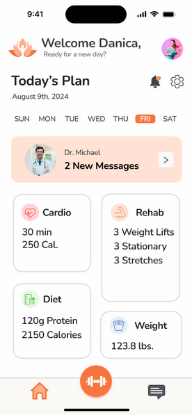 Original Mendora daily plan dashboard