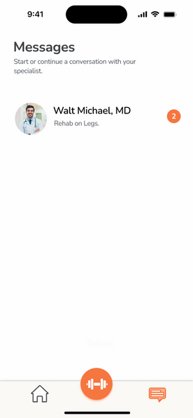 Original Mendora message inbox screen