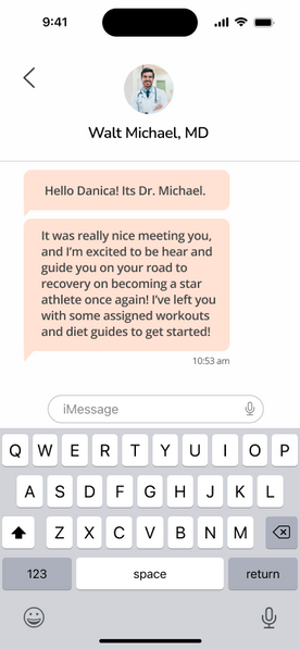 Original Mendora therapist conversation screen