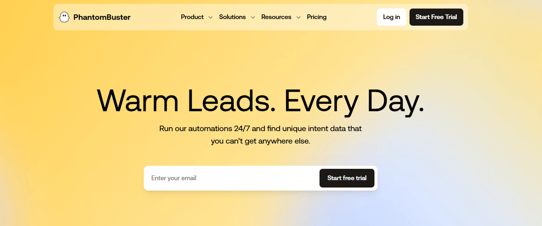 PhantomBuster homepage presenting its cloud automation platform