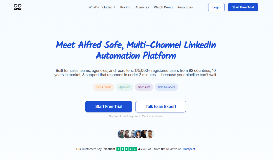 Meet Alfred homepage and its multichannel campaigns