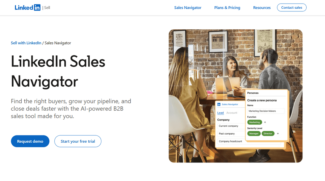 Sales Navigator homepage showing its search and alerts