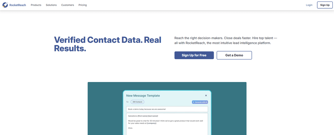 RocketReach and the size of the profile database it searches