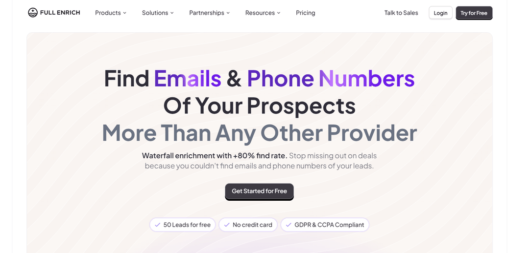 FullEnrich site showing the waterfall that queries data providers one after another