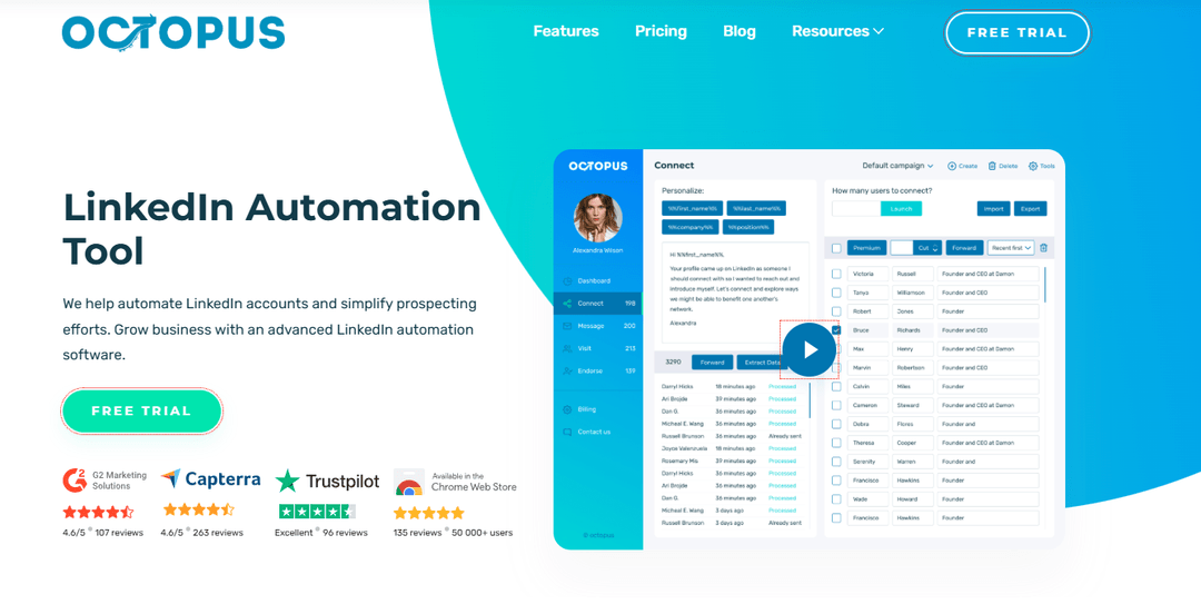 Octopus CRM, the one extension here that undercuts Dux-Soup on price
