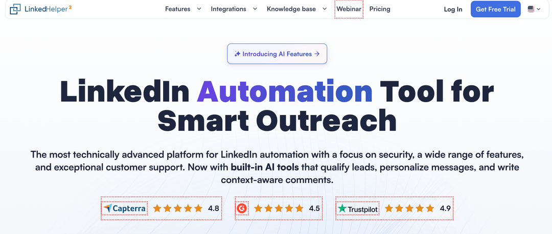 The Linked Helper desktop application running campaigns and its built-in CRM on a local machine