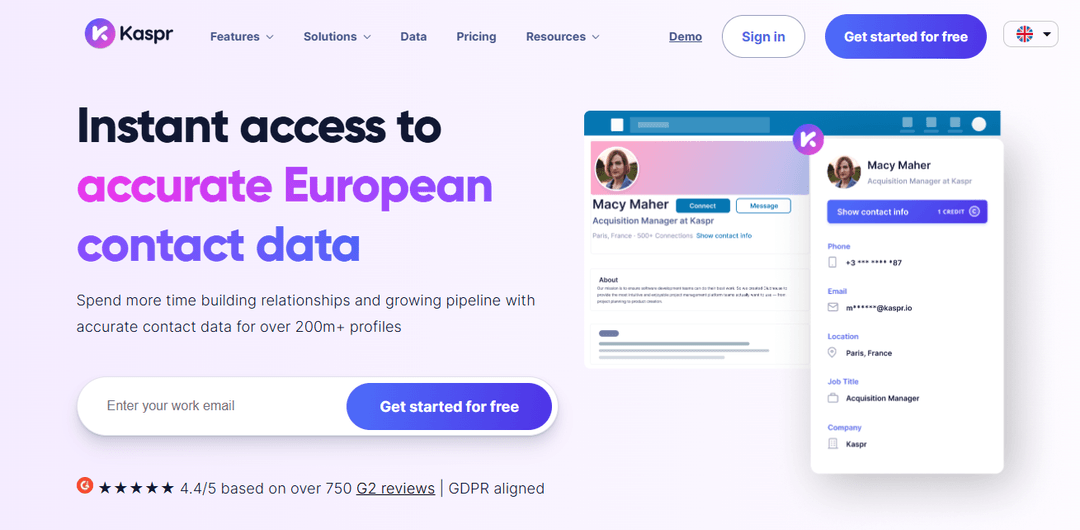 Kaspr's extension-led approach to revealing European phone numbers and emails