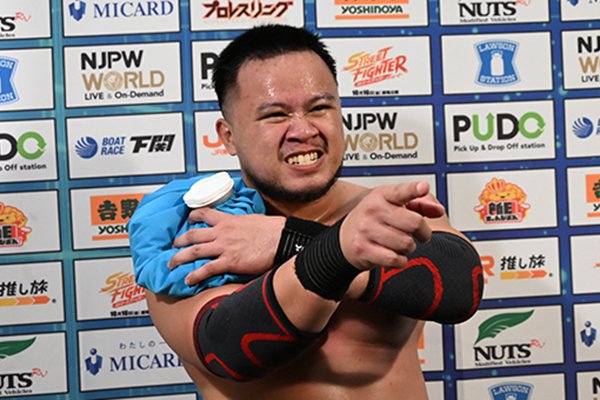 Ares backstage after his historic NJPW debut