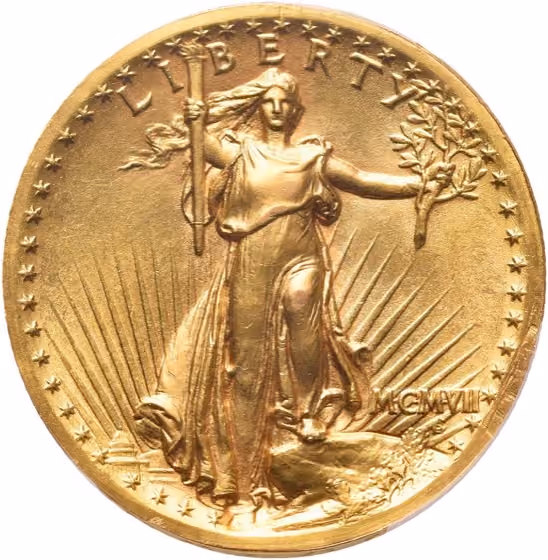 20 Dollars High Relief Double Eagle 1907, kavel 123 uit Papiergeldveiling 2 van Schulman