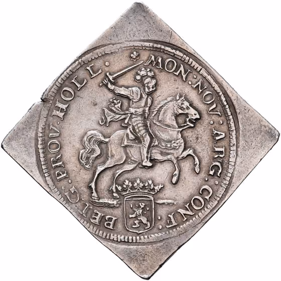 Piedfort dukaton of zilveren rijder 1673, kavel 142 uit Papiergeldveiling 2 van Schulman