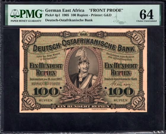 100 Rupien FRONT PROOF 1905, kavel 809 uit Papiergeldveiling 6 van Schulman