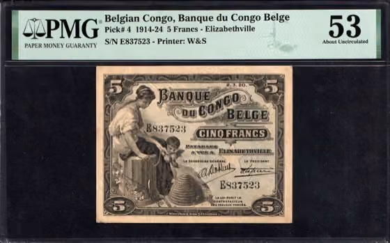 5 Francs 1914, kavel 587 uit Papiergeldveiling 6 van Schulman