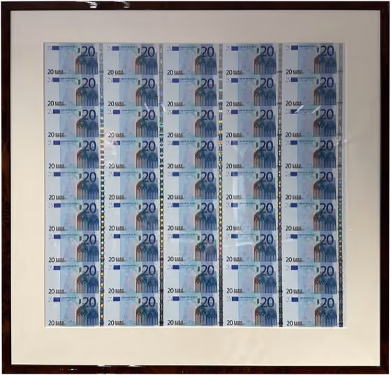 20 Euro COMPLETE SHEET 2002, kavel 816 uit Papiergeldveiling 6 van Schulman